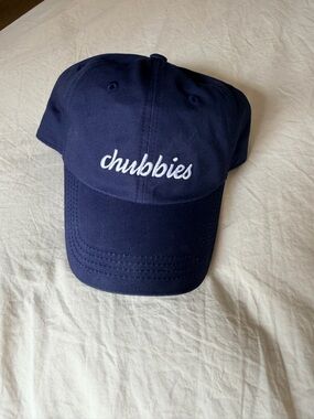 chubbies Kids Navy Cap with White Script Logo